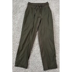Lululemon Dance Studio Cropped Pants Olive Green Workout Womens 2 Inseam 25